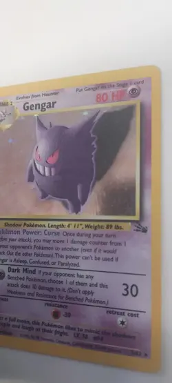 1999 1ST Edition GENGAR HOLO RARE 5/62 Pokemon card fossil - Image 4