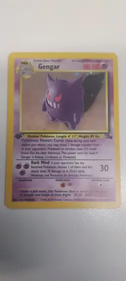 1999 1ST Edition GENGAR HOLO RARE 5/62 Pokemon card fossil - Image 5