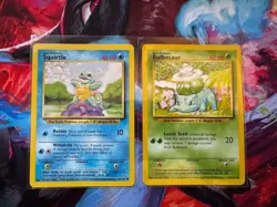 Vintage Pokemon cards - Base Set - 2 Cards LP Bulbasaur & Squirtle.. - Image 1