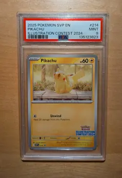 Pokemon Pikachu 2025 Illustration Contest 2024 Promo Psa 9 - Image 1