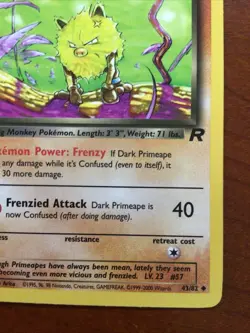 Dark Primeape 43/82 1st Edition NM Near Mint Team Rocket Non Holo Unused - Image 5