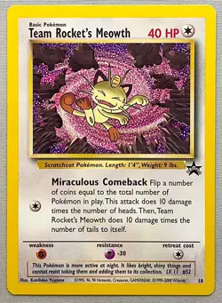 Pokemon Team Rocket’s Meowth #18 - 2000 Black Star Promo - Near Mint or Better - Image 1