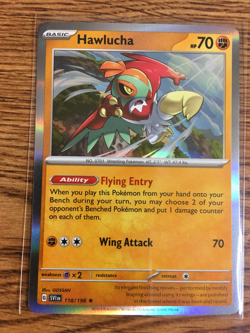 Hawlucha 118/198 Holo Rare Scarlet & Violet Base Set Pokemon Card TCG Game - Image 1