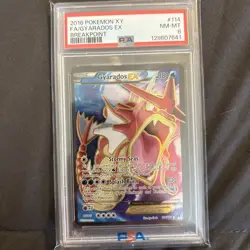 2016 POKEMON XY BREAKPOINT #114 FULL ART/GYARADOS EX PSA 8 - Image 1