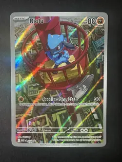 Pokemon Mega Evolutions Riolu Black Star Promo Illustration Rare #10 NM - Image 1
