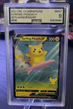 Pokemon Surfing Pikachu V Celebrations 2021 P.M. - 25th Anniversary #008 - Image 1