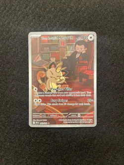 Pokemon TCG Team Rocket's Meowth 203/182 Destined Rivals Holo Illustration Rare. - Image 1