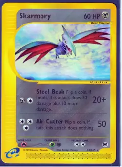 VINTAGE 2002 POKEMON SKARMORY 63/165 EXPEDITION (e-SERIES) RARE REGULAR NM/LP - Image 1