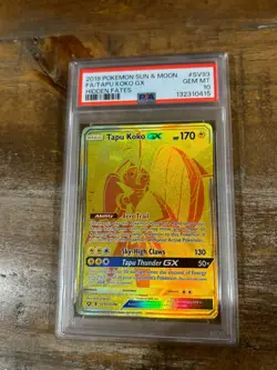 POKEMON 2019 Hidden Fates Sun Moon Full Art TAPU KOKO GX #SV93 PSA 10 Gem Mint - Image 1