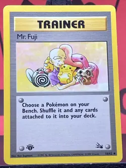 Mr. Fuji Trainer 58/62 1st Edition WOTC Pokemon TCG Regular Uncommon 1999 LP - Image 3