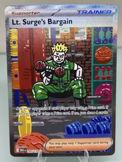 Pokemon TCG Lt. Surge’s Bargain 185/132 Mega Evolution Special Illustration Rare - Image 1