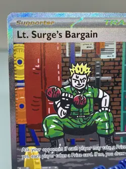 Pokemon TCG Lt. Surge’s Bargain 185/132 Mega Evolution Special Illustration Rare - Image 3