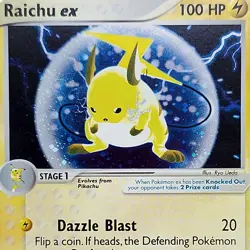 Raichu ex 98/100 EX Sandstorm Holo Ultra Rare Pokemon TCG 2003 Card NM ⚡ - Image 2