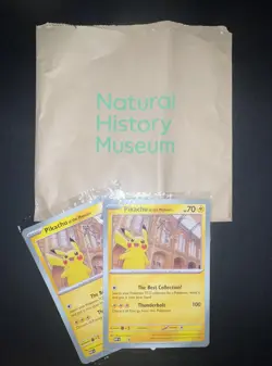 Pikachu At The Museum Jumbo Pokemon Card x2 + FREE bag - Image 2