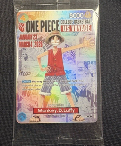 One Piece Monkey D. Luffy US Voyage College Basketball Promo Card Rutgers SEALED - Image 1