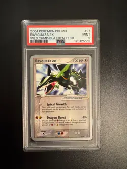 2004 Pokemon Promo World Championship Blaziken Tech 97 Rayquaza Ex PSA 9 Mint - Image 1