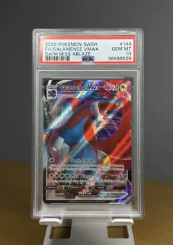 PSA 10 Pokemon Sword and Shield Salamence Vmax Darkness Ablaze 144/189 - Image 1