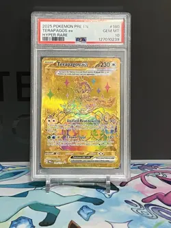 💎 POKEMON PRE EN-PRISMATIC EVOLUTIONS HYPER RARE 180/131 TERAPAGOS EX PSA 10 - Image 1