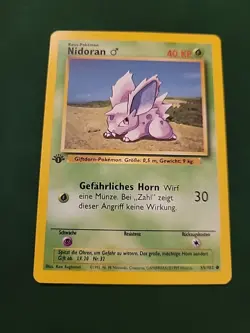 1st Edition GERMAN Nidoran 55/102 Pokemon TCG WOTC Base Set LP - Image 1