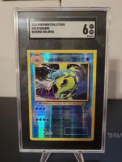 2016 POKEMON EVOLUTIONS #34 GYARADOS REVERSE HOLOFOIL SGC 6 EX - NM - Image 1