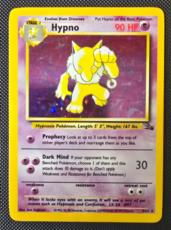 Pokemon WOTC Card - Hypno - Fossil Set - Holo Rare - 8/62 - LP-MP - Image 1