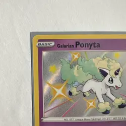 Pokemon Galarian Ponyta SV047/SV122 Shining Fates: Shiny Vault Holo NM - Image 2