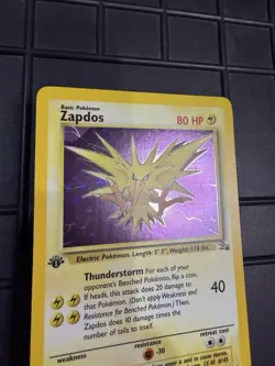 1999 Pokemon Fossil Set 1st Edition Zapdos 15/62 Near Mint /Pack Fresh - Image 4