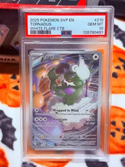 PSA 10 GEM Mint Tornadus SVP210 Black Star Promo - Pokemon SV10.5 WHT - Image 1