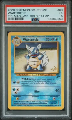 2000 Pokemon GM Promo Wartortle Top Deck Magazine w/Wizards Gold Stamp #63 PSA 5 - Image 1