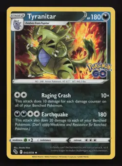 Tyranitar Pokemon Go 043/078 Holo Holo Rare - Image 1