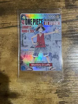 One Piece College Basketball US Voyage Monkey D. Luffy Trading Card Unopened - Image 1
