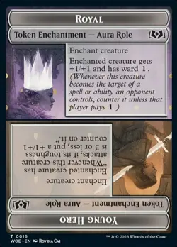 1x Royal // Young Hero Role (16) Token MTG Wilds of Eldraine NM Magic Regular - Image 1