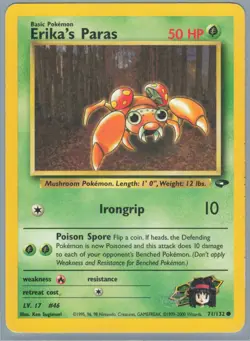 Erika's Paras 71/132 - Gym Challenge Set - Pokemon Card - Lightly Played - Image 1