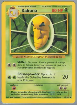 Kakuna 33/102 Base Set Pokemon Card - Image 1