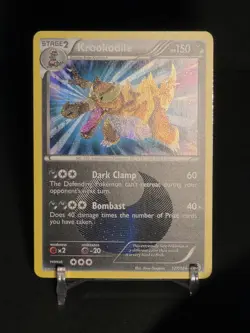 Pokemon Krookodile 127/124 Dragons Exalted Secret Rare - Shiny Gold Holo - LP - Image 3