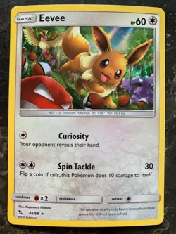 Pokemon SUN & MOON HIDDEN FATES - EEVEE HOLO 48/68 - NM - Image 1