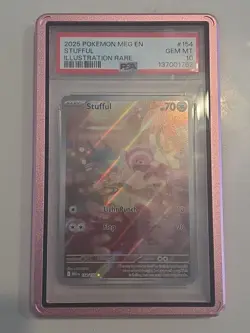PSA 10 💎Mint Stufful Illustration Rare #154 Pokemon Mega Evolution 2025 - Image 1
