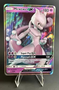Mewtwo GX 31/68 MEWTWO STAMPED BATTLE ACADEMY Hidden Fates HOLO POKEMON TCG [LP] - Image 1