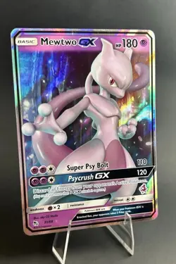 Mewtwo GX 31/68 MEWTWO STAMPED BATTLE ACADEMY Hidden Fates HOLO POKEMON TCG [LP] - Image 4