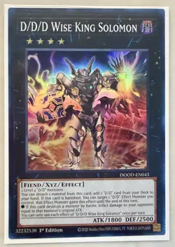 x1 D/D/D Wise King Solomon - DOOD-EN043 - Super Rare - 1st Edition Yu-Gi-Oh! M/N - Image 1