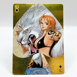 One Piece Golden Playing Cards Nami 3 of Spade Jump Festa Anime Manga Japan F/S - Image 1