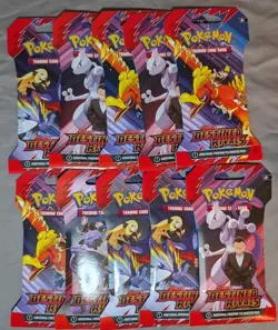 Lot of 10x Pokemon TCG: Destined Rivals Sleeved Packs - Factory Sealed - Image 1