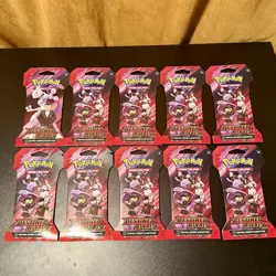 Pokemon TCG Destined Rivals Sleeved Booster Packs Lot of 10 Factory Sealed - Image 1