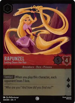 Rapunzel Letting Down Her Hair Foil 124/204 Fabled Disney Lorcana - Image 1