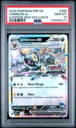 Pokemon Prismatic Evolutions Umbreon ex 060/131 Surprise Box Stamped PSA 10 474 - Image 1