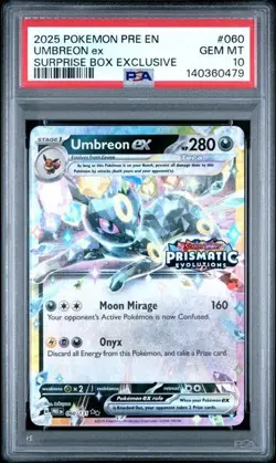 Pokemon Prismatic Evolutions Umbreon ex 060/131 Surprise Box Stamped PSA 10 479 - Image 1
