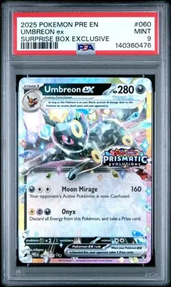 Pokemon Prismatic Evolutions Umbreon ex 060/131 Surprise Box Stamped PSA 9 476 - Image 1