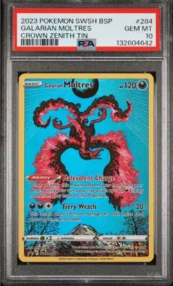 Galarian Moltres SWSH284 Crown Zenith Promo Card PSA 10 Gem Mint - Image 1