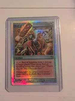 Magic The Gathering MTG - Unhinged UNH 2004 - #127 Rod of Spanking LP FOIL x1 - Image 1