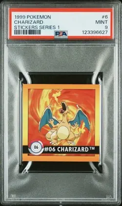 1999 Pokemon Stickers Series 1 Charizard VINTAGE PSA 9 MINT #6 - Image 1